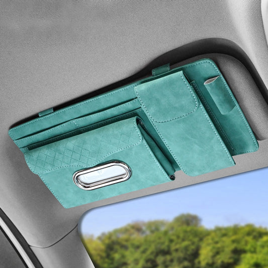 Car Sheepskin Leather Sun Visor Storage Clip (Mint Green) - In Car by buy2fix | Online Shopping UK | buy2fix