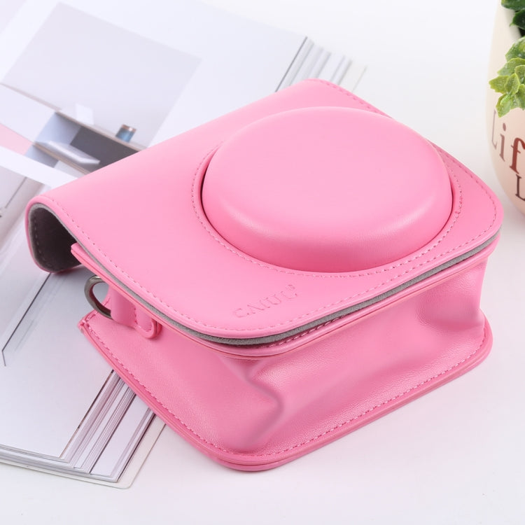 Retro Style Full Body Camera PU Leather Case Bag with Strap for FUJIFILM instax mini 9 / mini 8+ / mini 8(Pink) - Camera Accessories by buy2fix | Online Shopping UK | buy2fix