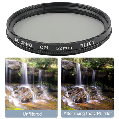 RUIGPRO for GoPro HERO 7/6 /5 Professional 52mm CPL Lens Filter with Filter Adapter Ring & Lens Cap - Lens Filter by RUIGPRO | Online Shopping UK | buy2fix