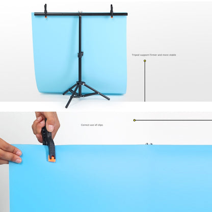 70x200cm T-Shape Photo Studio Background Support Stand Backdrop Crossbar Bracket Kit with Clips, No Backdrop - Camera Accessories by buy2fix | Online Shopping UK | buy2fix