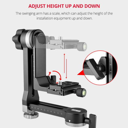 YELANGU A171 YLG0401E-C 360 Degree Rotation Horizontal Cantilever Gimbal Tripod Head for Home DV and SLR Cameras (Black) - Camera Accessories by YELANGU | Online Shopping UK | buy2fix