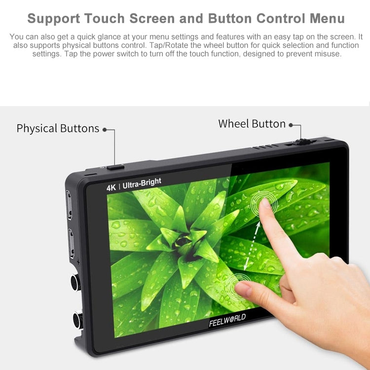 FEELWORLD LUT6S 1920x1080 2600 nits 6 inch IPS Screen HDMI 4K Touch Screen SDI HDI Camera Field Monitor - Camera Accessories by FEELWORLD | Online Shopping UK | buy2fix