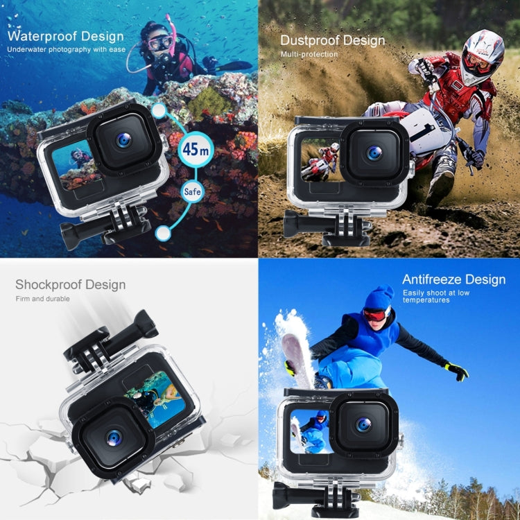 45m Waterproof Housing Protective Case with Buckle Basic Mount & Screw For GoPro HERO10 Black / HERO9 Black - DJI & GoPro Accessories by buy2fix | Online Shopping UK | buy2fix