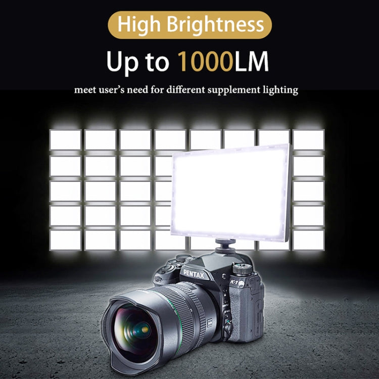 LUXCeO P02 LED Video Light Super Slim Panel 1000LM 3000-6000K Light On-camera Light Selfie Soft Light Video Photography Studio Light (Black) - Camera Accessories by LUXCeO | Online Shopping UK | buy2fix