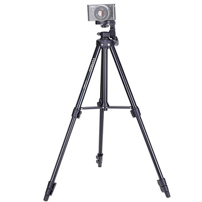 YUNTENG VCT-680RM 4-Section Folding Legs Aluminum Alloy Tripod Mount with Three-Dimensional Tripod Head for DSLR & Digital Camera, Adjustable Height: 46-138cm (Black) - Tripods by YUNTENG | Online Shopping UK | buy2fix