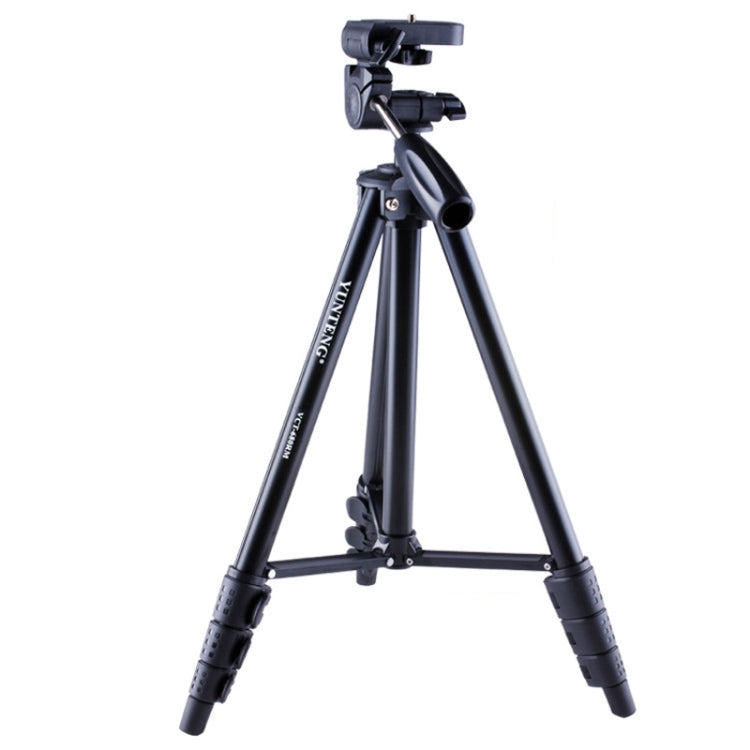 YUNTENG VCT-680RM 4-Section Folding Legs Aluminum Alloy Tripod Mount with Three-Dimensional Tripod Head for DSLR & Digital Camera, Adjustable Height: 46-138cm (Black) - Tripods by YUNTENG | Online Shopping UK | buy2fix