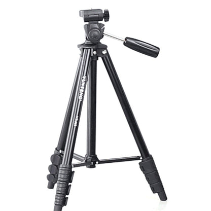 YUNTENG VCT-680RM 4-Section Folding Legs Aluminum Alloy Tripod Mount with Three-Dimensional Tripod Head for DSLR & Digital Camera, Adjustable Height: 46-138cm (Black) - Tripods by YUNTENG | Online Shopping UK | buy2fix