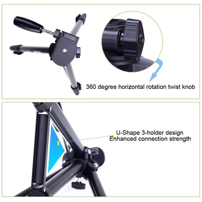 YUNTENG VCT-680RM 4-Section Folding Legs Aluminum Alloy Tripod Mount with Three-Dimensional Tripod Head for DSLR & Digital Camera, Adjustable Height: 46-138cm (Black) - Tripods by YUNTENG | Online Shopping UK | buy2fix