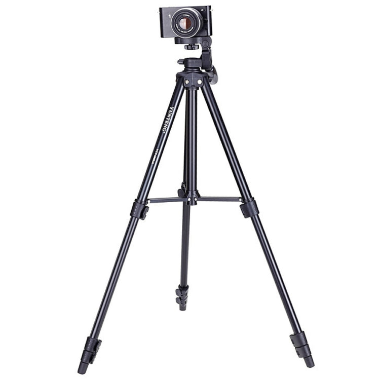 YUNTENG VCT-680RM 4-Section Folding Legs Aluminum Alloy Tripod Mount with Three-Dimensional Tripod Head for DSLR & Digital Camera, Adjustable Height: 46-138cm (Black) - Tripods by YUNTENG | Online Shopping UK | buy2fix