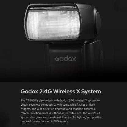 Godox TT685II-C 2.4GHz Wireless TTL HSS 1/8000s Flash Speedlite for Canon (Black) - Shoe Mount Flashes by Godox | Online Shopping UK | buy2fix