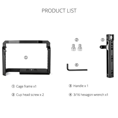 YELANGU C22 YLG0334B Video Camera Cage Stabilizer with Handle for Canon EOS R5/R6 (Black) - Camera Cage by YELANGU | Online Shopping UK | buy2fix