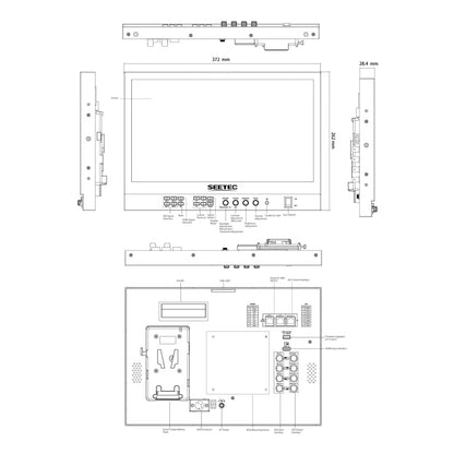 SEETEC ATEM156S 15.6 inch 3G-SDI HDMI Full HD 1920x1080P Multi-camera Broadcast Monitor(EU Plug) - On-camera Monitors by SEETEC | Online Shopping UK | buy2fix