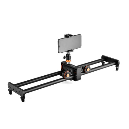 YELANGU L60E 60cm Slide Rail Track + L4 3-Wheel Video Dolly with PC142 Phone Clamp & Ballhead - Camera Accessories by YELANGU | Online Shopping UK | buy2fix