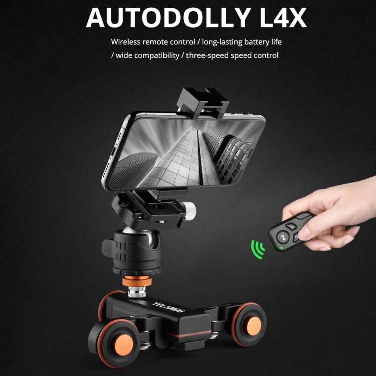 YELANGU L4X Camera Wheel Dolly + PC141 Phone Clamp with Remote, Load: 3kg - Camera Dolly by YELANGU | Online Shopping UK | buy2fix