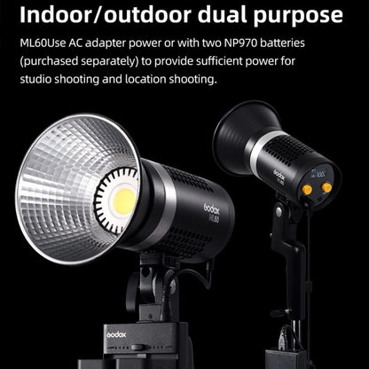 Godox ML60 60W LED Light 5600K Video Studio Flash Light(AU Plug) - Shoe Mount Flashes by Godox | Online Shopping UK | buy2fix