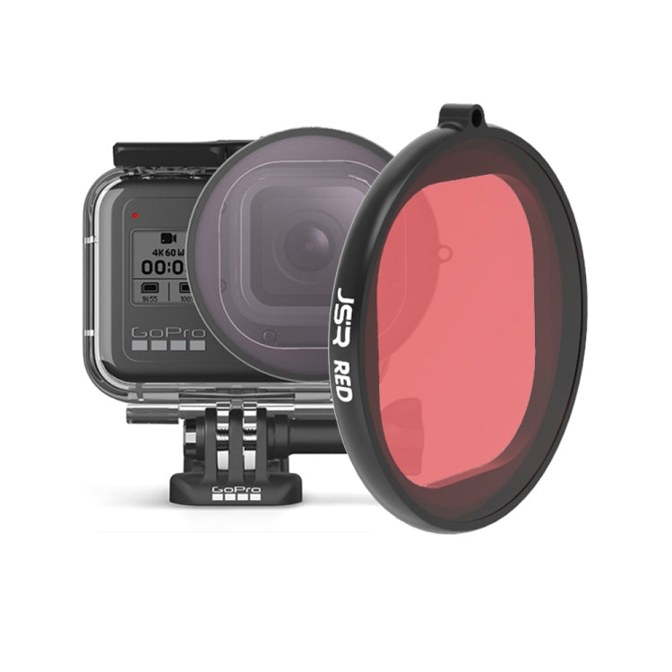 JSR Round Housing Diving Color Lens Filter for GoPro HERO8 Black(Red) - DJI & GoPro Accessories by JSR | Online Shopping UK | buy2fix