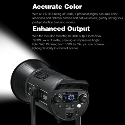 Godox SL200II 200W 5600K Daylight-balanced LED Light Studio Continuous Photo Video Light(US Plug) - Camera Accessories by Godox | Online Shopping UK | buy2fix