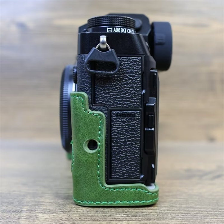 For FUJIFILM X-T5 1/4 inch Thread PU Leather Camera Half Case Base (Green) - Half Case by buy2fix | Online Shopping UK | buy2fix