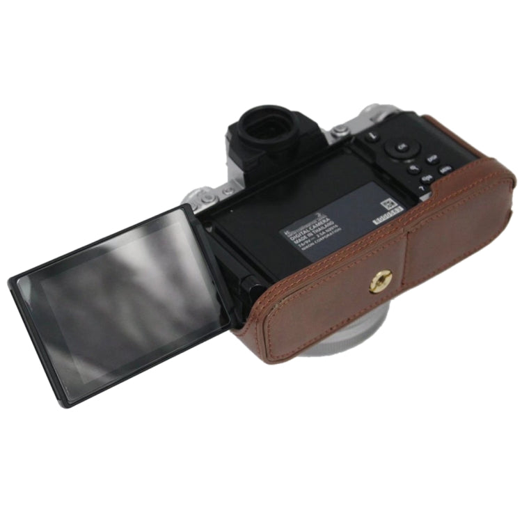 1/4 inch Thread PU Leather Camera Half Case Base for Nikon Z fc (Khaki) - Camera Accessories by buy2fix | Online Shopping UK | buy2fix