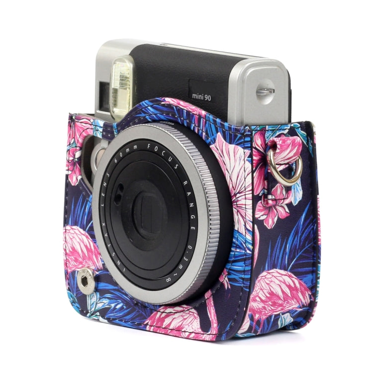 Flamingo Pattern PU Leather Protective Camera Case Bag For FUJIFILM Instax Mini90 Camera - Camera Accessories by buy2fix | Online Shopping UK | buy2fix