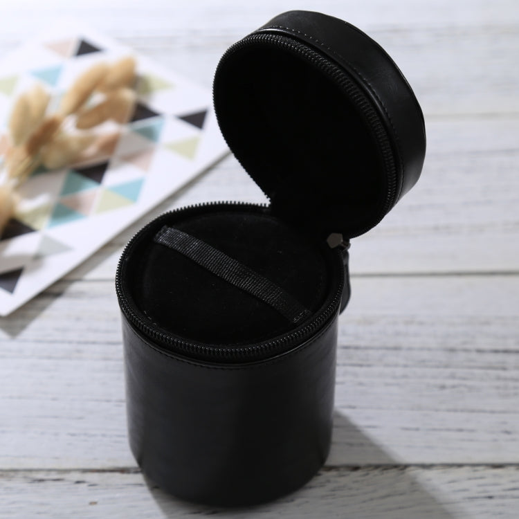 Medium Lens Case Zippered PU Leather Pouch Box for DSLR Camera Lens, Size: 13x9x9cm(Black) - Camera Accessories by buy2fix | Online Shopping UK | buy2fix