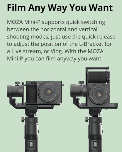 MOZA Mini-P 3 Axis Handheld Gimbal Stabilizer for Action Camera and Smart Phone(Black) - Camera Accessories by MOZA | Online Shopping UK | buy2fix