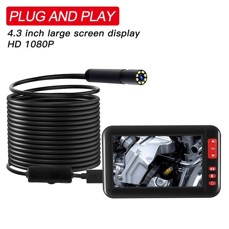 P20 4.3 Inch Screen Display HD1080P Inspection Endoscope with 8 LEDs, Length: 2m, Lens Diameter: 8mm, Hard Line -  by buy2fix | Online Shopping UK | buy2fix