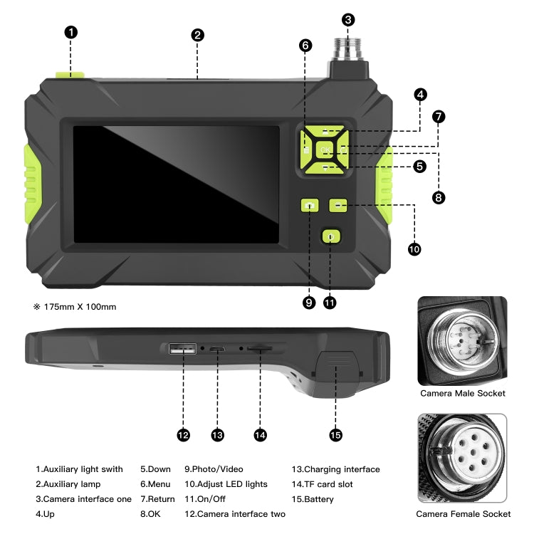 P30 8mm IP67 Waterproof 4.3 inch HD Portable Endoscope Hard Cable Industrial Endoscope, Cable Length: 10m -  by buy2fix | Online Shopping UK | buy2fix