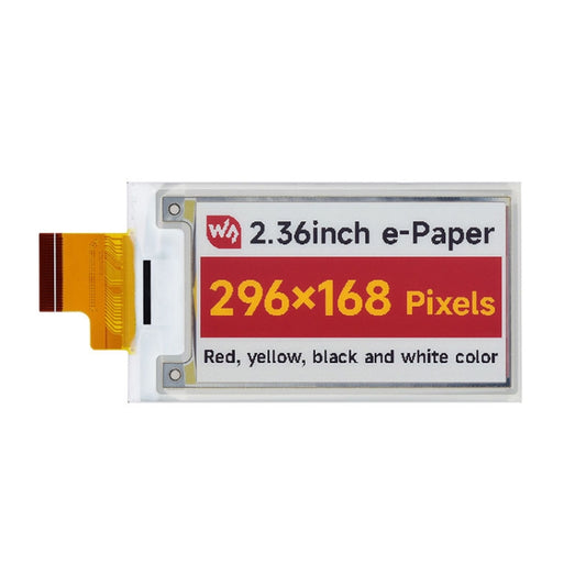 Waveshare 2.36 inch 296 x 168 Red Yellow Black White E-Paper (G) Raw Display Panel - Consumer Electronics by WAVESHARE | Online Shopping UK | buy2fix