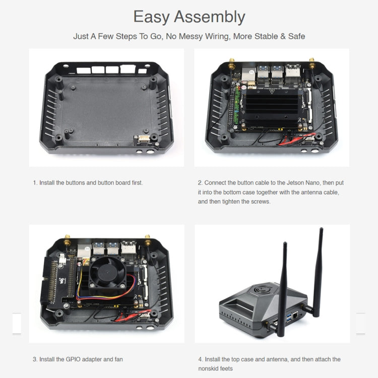 Waveshare Aluminum Case Type F for Jetson Nano Development Kit - Consumer Electronics by WAVESHARE | Online Shopping UK | buy2fix