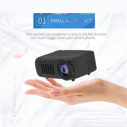 A2000 Portable Projector 800 Lumen LCD Home Theater Video Projector, Support 1080P, EU Plug (Yellow) - Consumer Electronics by buy2fix | Online Shopping UK | buy2fix