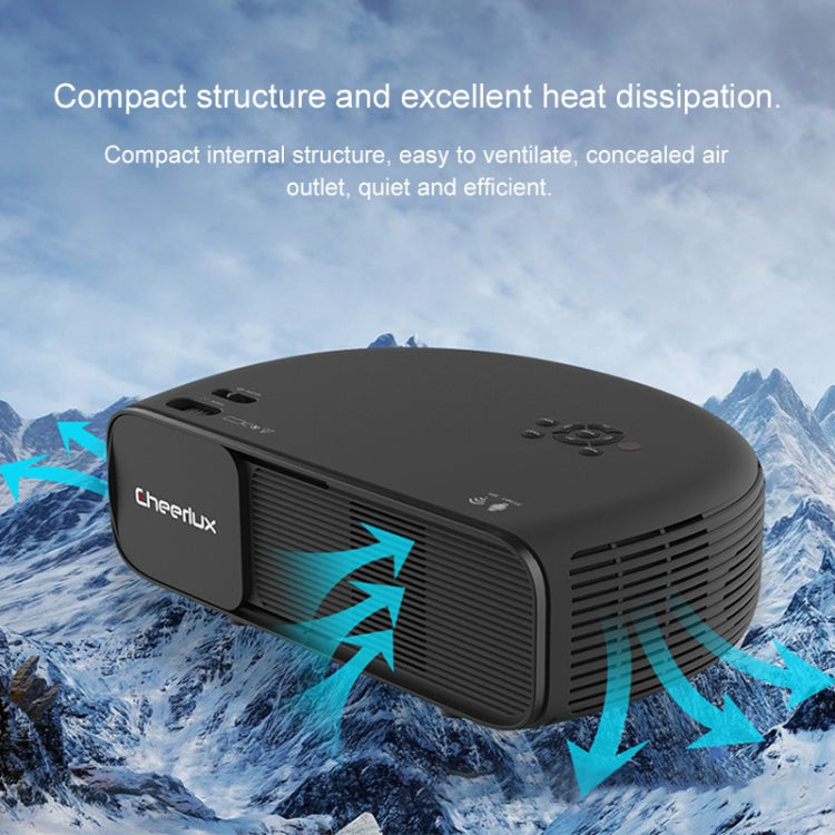 Cheerlux CL760 3600 Lumens 1280x800 720P 1080P HD Android Smart Projector, Support HDMI x 2 / USB x 2 / VGA / AV(Black) - Consumer Electronics by Cheerlux | Online Shopping UK | buy2fix