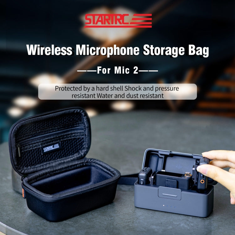For DJI MIC 2 STARTRC Diamond Texture PU Portable Carry Case with Carabiner & Strap (Black) -  by STARTRC | Online Shopping UK | buy2fix