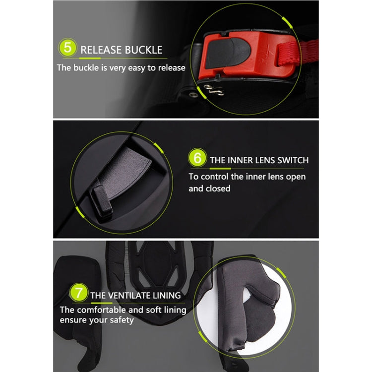 Soman 955 Skyeye Motorcycle Full / Open Face Bluetooth Helmet Headset Full Face, Supports Answer / Hang Up Calls(Black Green) -  by SOMAN | Online Shopping UK | buy2fix