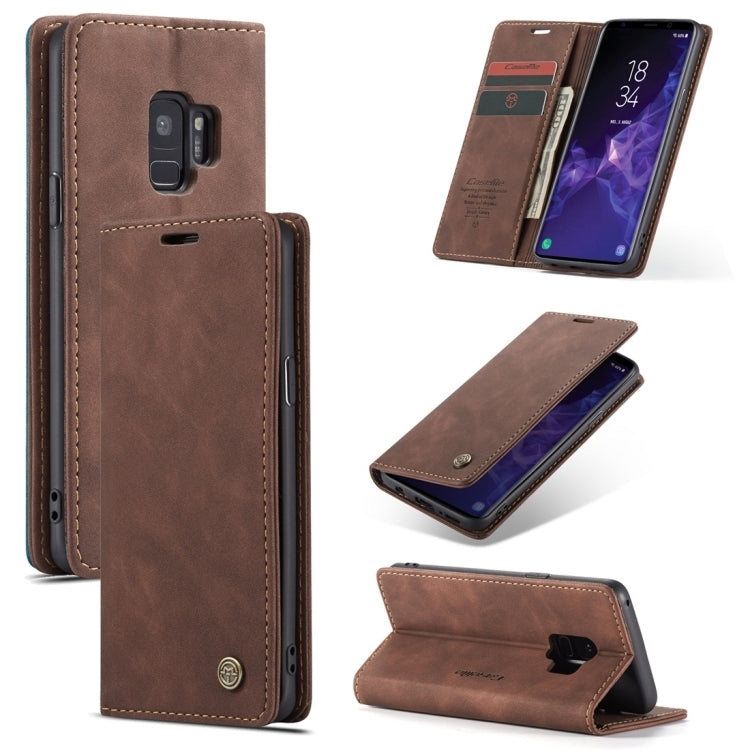 CaseMe-013 Multifunctional Retro Frosted Horizontal Flip Leather Case with Card Slot & Holder & Wallet for Galaxy S9(Coffee) - Galaxy Phone Cases by CaseMe | Online Shopping UK | buy2fix