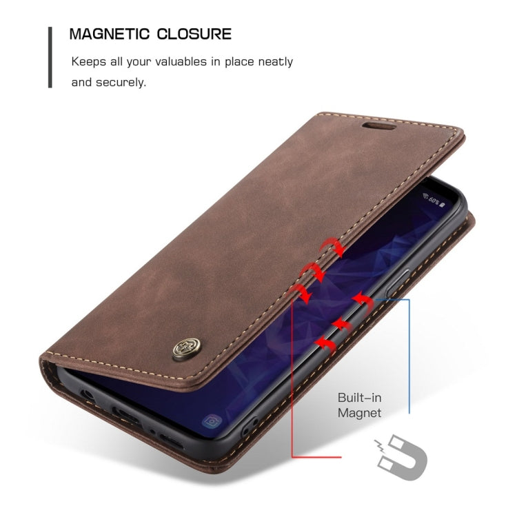 CaseMe-013 Multifunctional Retro Frosted Horizontal Flip Leather Case with Card Slot & Holder & Wallet for Galaxy S9(Coffee) - Galaxy Phone Cases by CaseMe | Online Shopping UK | buy2fix