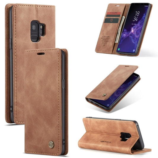 CaseMe-013 Multifunctional Retro Frosted Horizontal Flip Leather Case with Card Slot & Holder & Wallet for Galaxy S9(Brown) - Galaxy Phone Cases by CaseMe | Online Shopping UK | buy2fix