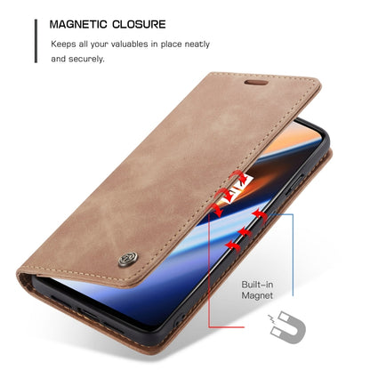 CaseMe-013 Multi-functional Retro Frosted Horizontal Flip Leather Case with Card Slot & Holder & Wallet For OnePlus 7(Brown) - OnePlus Cases by CaseMe | Online Shopping UK | buy2fix