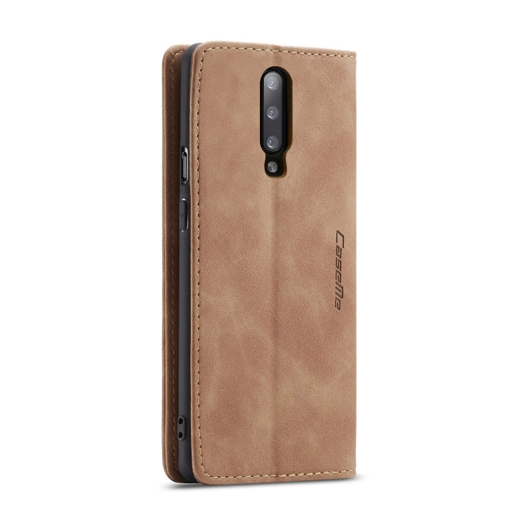 CaseMe-013 Multi-functional Retro Frosted Horizontal Flip Leather Case with Card Slot & Holder & Wallet For OnePlus 7 Pro(Brown) - OnePlus Cases by CaseMe | Online Shopping UK | buy2fix