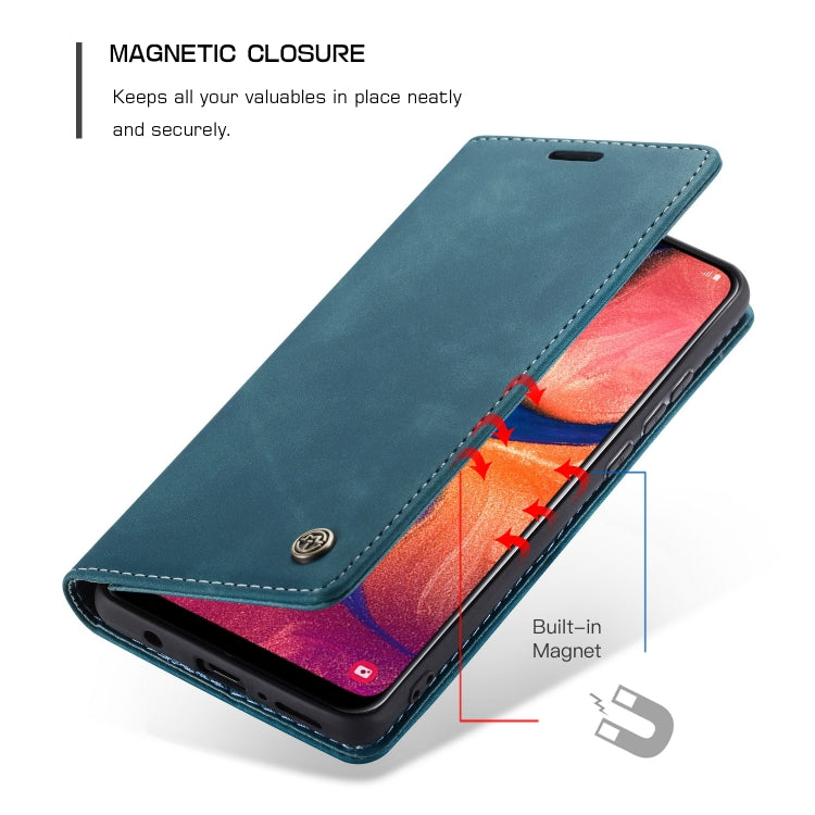 CaseMe-013 Multi-functional Retro Frosted Horizontal Flip Leather Case with Card Slot & Holder & Wallet For Galaxy A20e(Blue) - Galaxy Phone Cases by CaseMe | Online Shopping UK | buy2fix