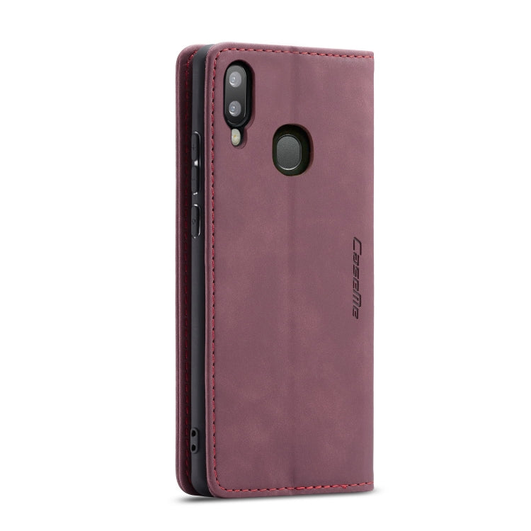 CaseMe-013 Multi-functional Retro Frosted Horizontal Flip Leather Case with Card Slot & Holder & Wallet For Galaxy A20e(Wine Red) - Galaxy Phone Cases by CaseMe | Online Shopping UK | buy2fix