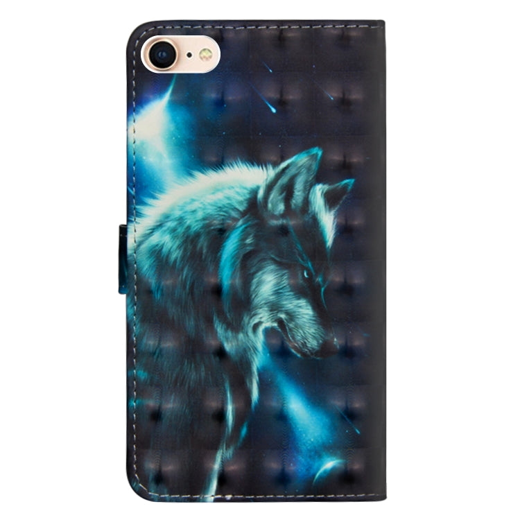 For iPhone SE 2022 / SE 2020 / 8 / 7 3D Painting Pattern Horizontal Flip TPU + PU Leather Case with Holder & Card Slots & Wallet(Wolf) - iPhone SE 2022 / 2020 / 8 / 7 Cases by ESR | Online Shopping UK | buy2fix