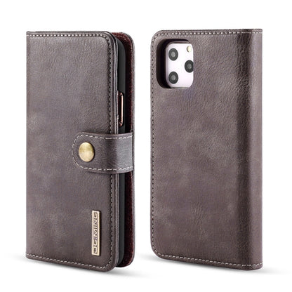 For iPhone 11 Pro Max DG.MING Crazy Horse Texture Flip Detachable Magnetic Leather Case with Holder & Card Slots & Wallet (Grey) - iPhone 11 Pro Max Cases by DG.MING | Online Shopping UK | buy2fix