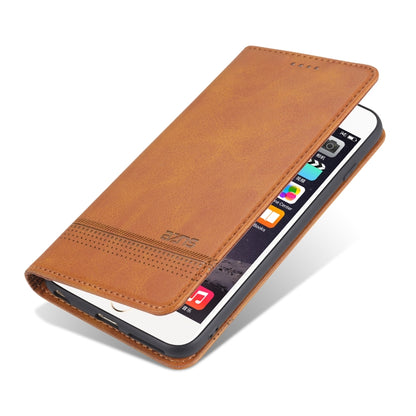 AZNS Magnetic Calf Texture Horizontal Flip Leather Case with Card Slots & Holder & Wallet For iPhone 8 / 7(Light Brown) - More iPhone Cases by AZNS | Online Shopping UK | buy2fix