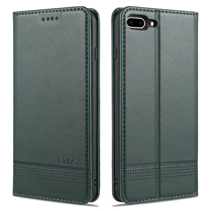 AZNS Magnetic Calf Texture Horizontal Flip Leather Case with Card Slots & Holder & Wallet For iPhone 8 Plus/7 Plus(Dark Green) - More iPhone Cases by AZNS | Online Shopping UK | buy2fix