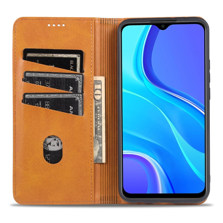 For Xiaomi Redmi 9 AZNS Magnetic Calf Texture Horizontal Flip Leather Case with Card Slots & Holder & Wallet(Black) - Xiaomi Cases by AZNS | Online Shopping UK | buy2fix