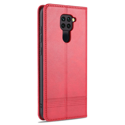 For Xiaomi Redmi Note 9 / 10X AZNS Magnetic Calf Texture Horizontal Flip Leather Case with Card Slots & Holder & Wallet(Red) - Xiaomi Cases by AZNS | Online Shopping UK | buy2fix