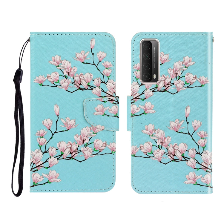 Colored Drawing Horizontal Flip Leather Case with Holder & Card Slot & Wallet For Huawei P Smart 2021 / Y7a(Magnolia) - Huawei Cases by idewei | Online Shopping UK | buy2fix