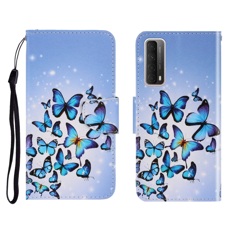 Colored Drawing Horizontal Flip Leather Case with Holder & Card Slot & Wallet For Huawei P Smart 2021 / Y7a(Many Butterflies) - Huawei Cases by idewei | Online Shopping UK | buy2fix