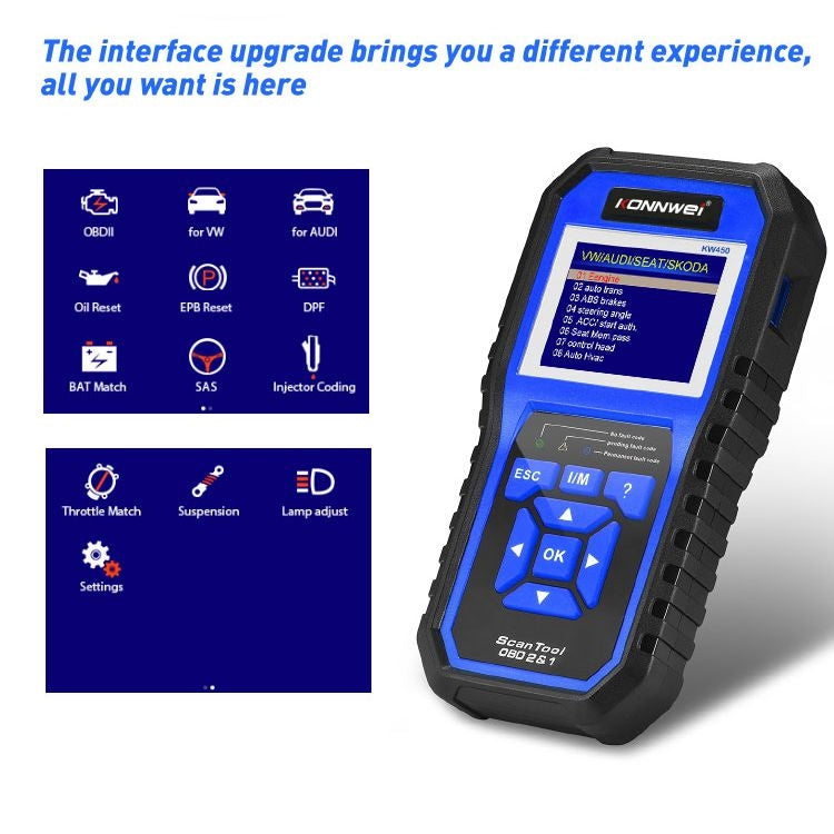 KONNWEI KW450 Car 2.8 inch TFT Color Screen Battery Tester Support 2 Languages / System  XP WIN7 WIN8 WIN10 - Code Readers & Scan Tools by KONNWEI | Online Shopping UK | buy2fix